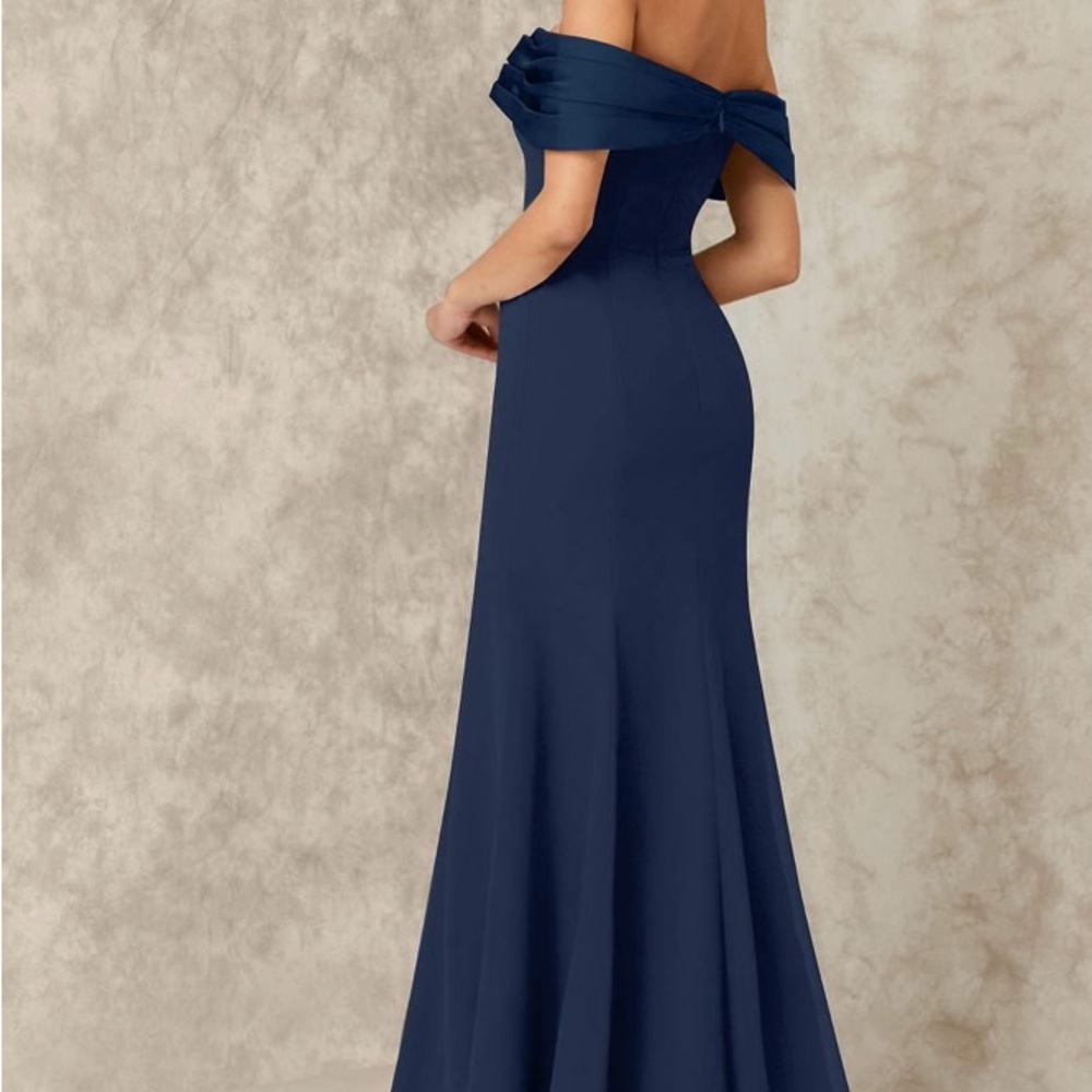 Azazie Kendall and Kylie Navy Formal Dress Plus size A26